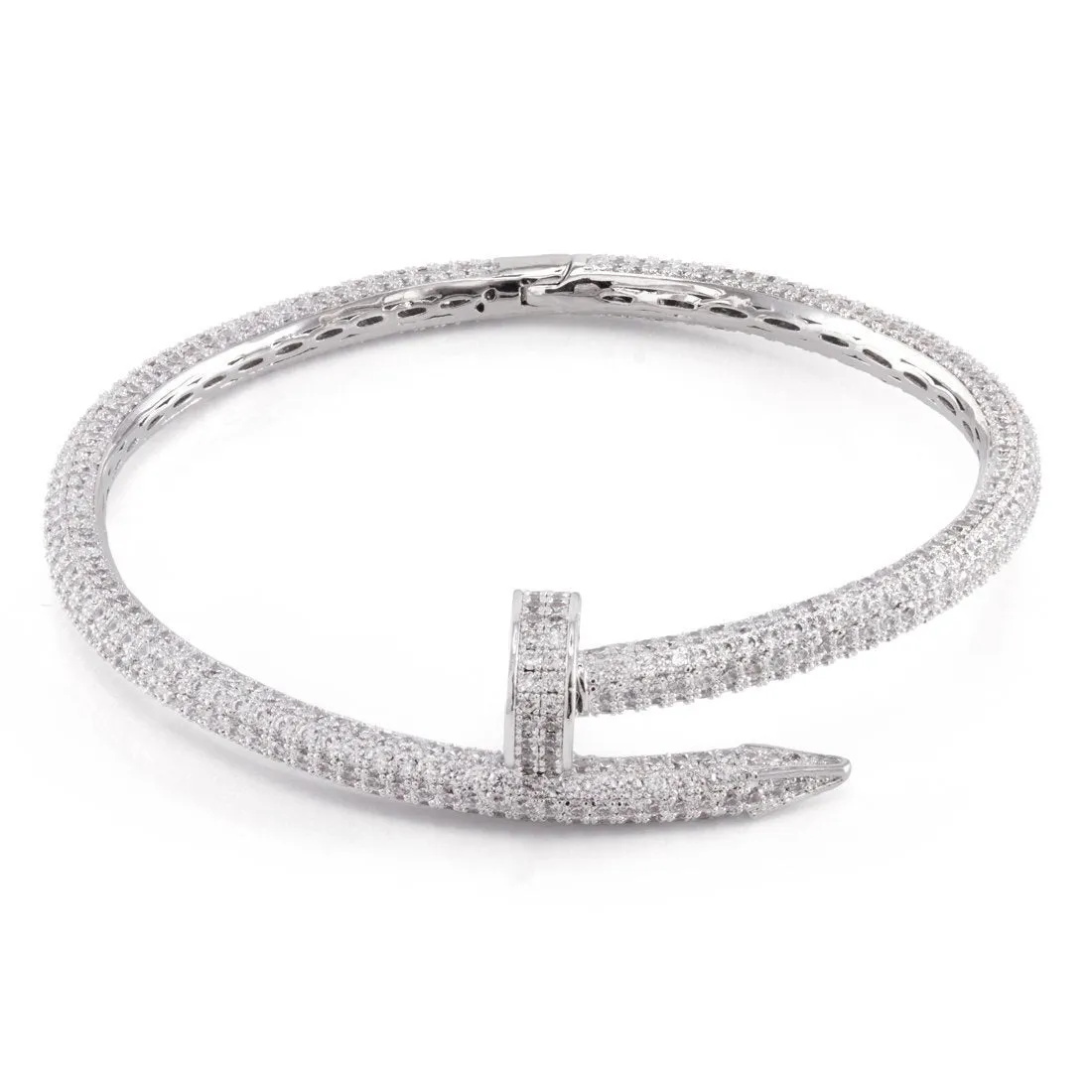 5mm Iced Studded Nail Bangle Bracelet sold by King Ice product image thumbnail 2