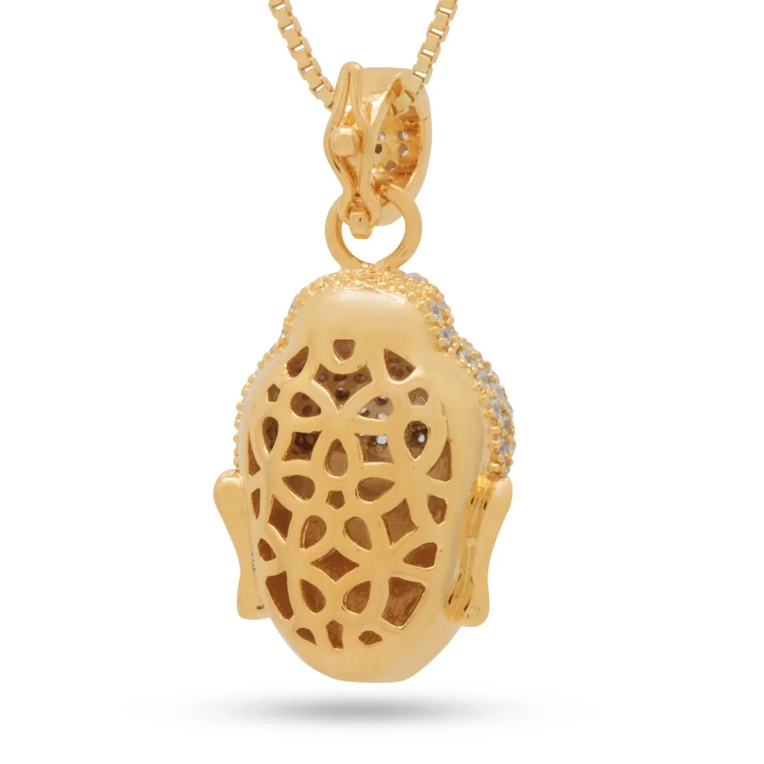 Sterling Silver Awake Buddha Necklace sold by King Ice product image thumbnail 2