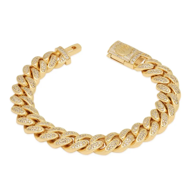 12mm Iced Miami Cuban Link Bracelet sold by King Ice