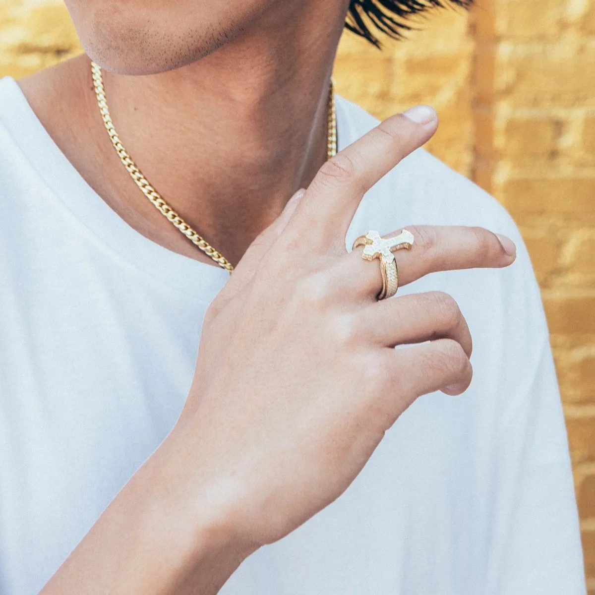 Fleur de Lis Cross Ring sold by King Ice product image thumbnail 3