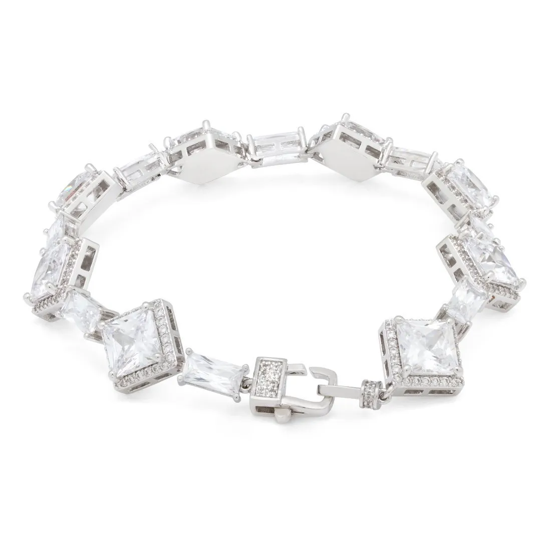 14mm Clustered Princess-Cut Tennis Bracelet sold by King Ice product image thumbnail 4