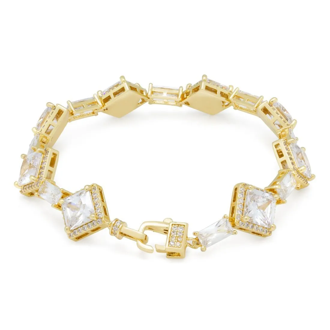 14mm Clustered Princess-Cut Tennis Bracelet sold by King Ice product image thumbnail 2