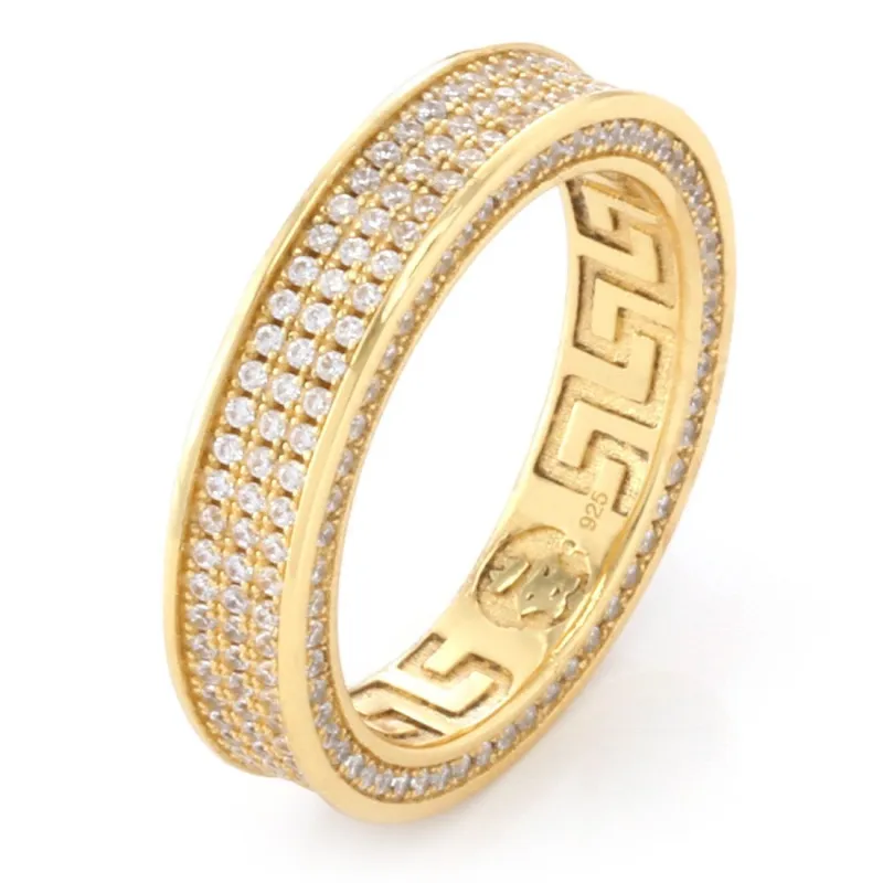 3-Row Iced Infinity Band Ring sold by King Ice