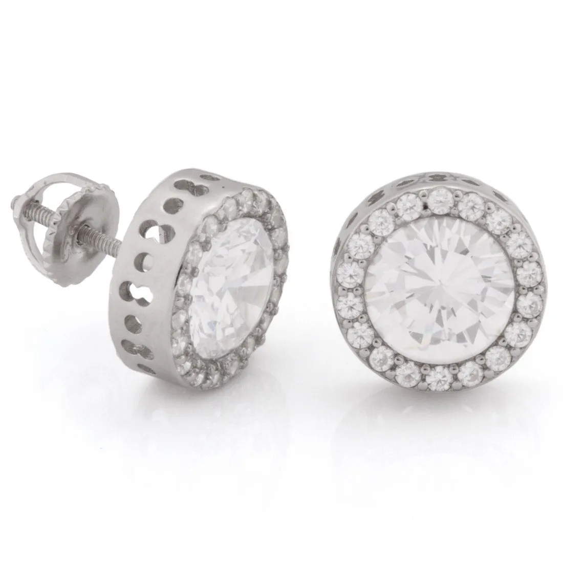 Button Stud Earrings sold by King Ice product image thumbnail 2