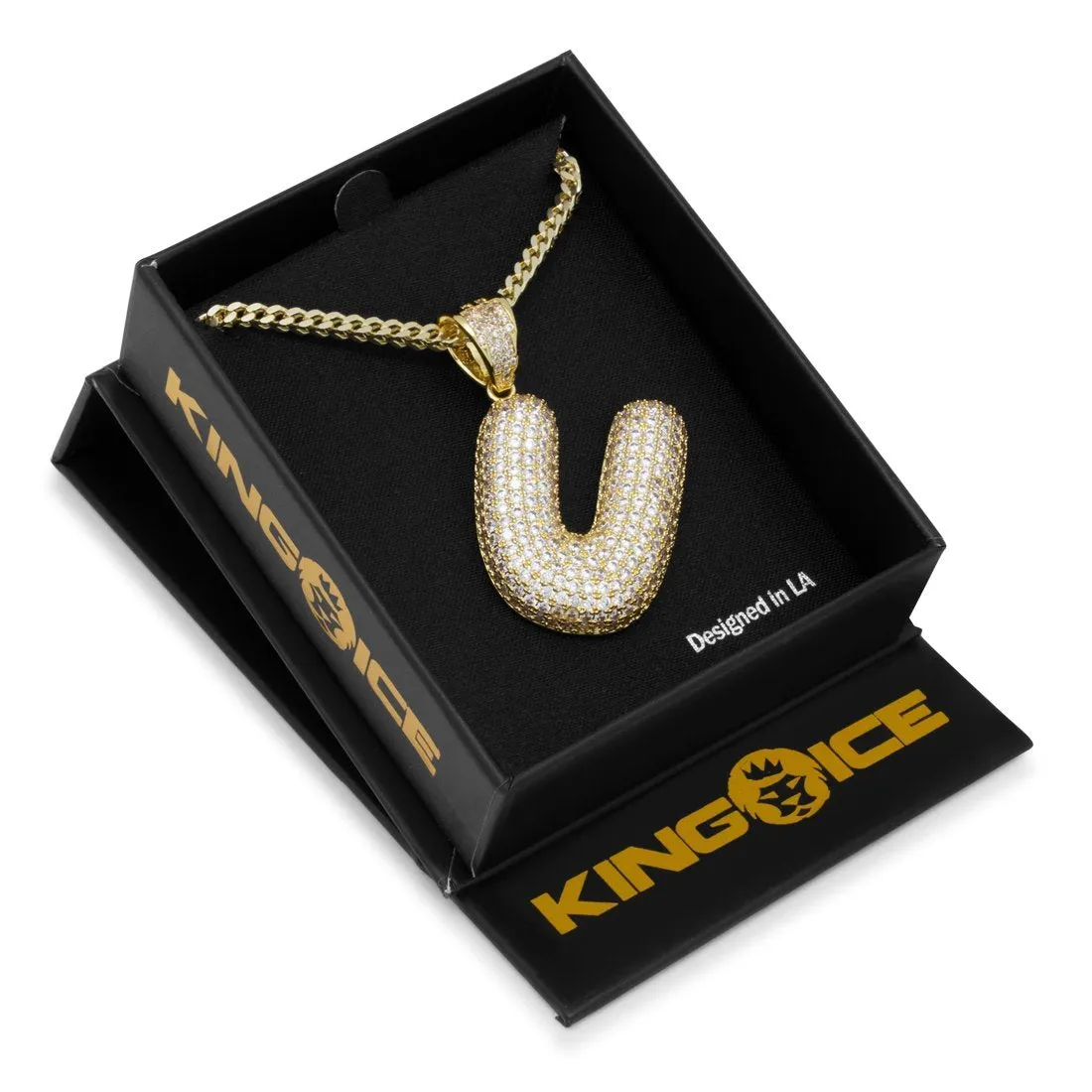 Bubble Letter U Necklace sold by King Ice product image thumbnail 4