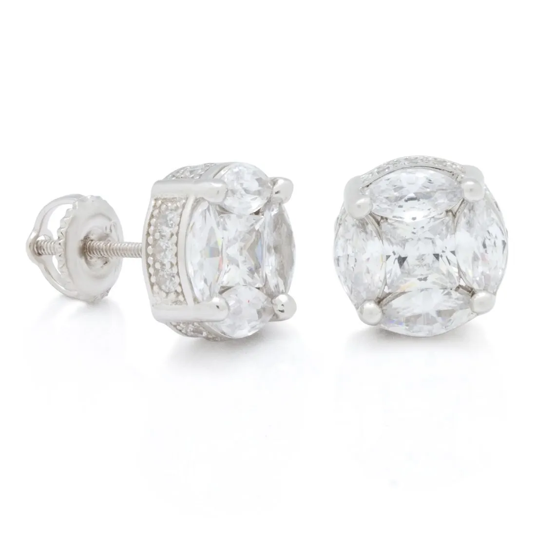 Brilliant-Cut Button Stud Earrings sold by King Ice product image thumbnail 2