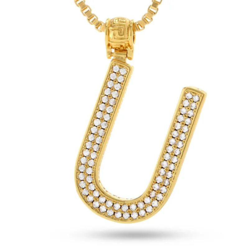 14K Gold Letter "U" Necklace sold by King Ice
