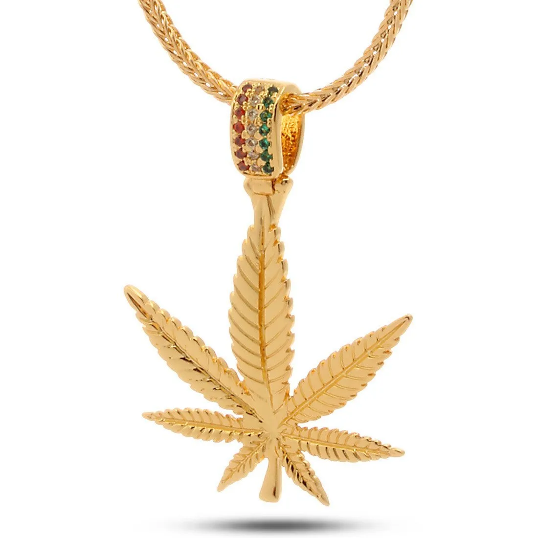 Rasta Weed Leaf Necklace sold by King Ice