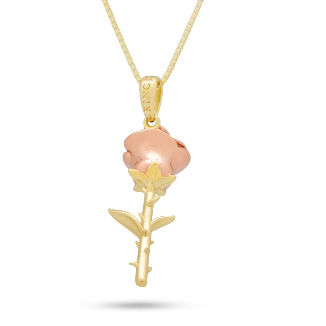 Sterling Silver Roses are Red Necklace sold by King Ice product image thumbnail 2