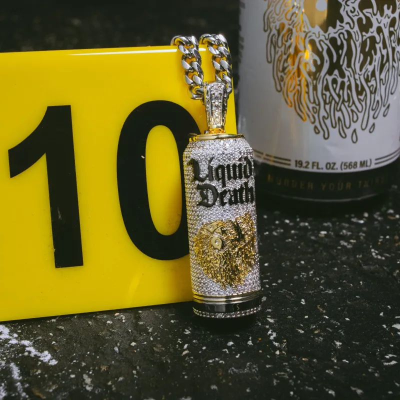 Liquid Death x King Ice - Iced Still Water Can Necklace sold by King Ice