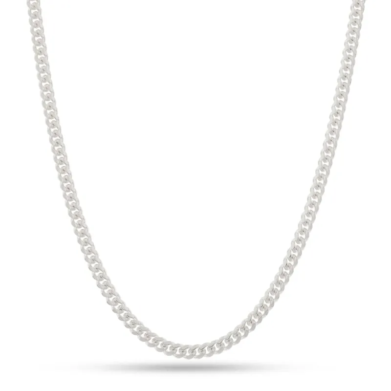 4mm Italian Sterling Silver Miami Cuban Link Chain sold by King Ice