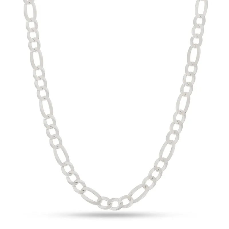 5mm Italian Sterling Silver Figaro Chain made by King Ice