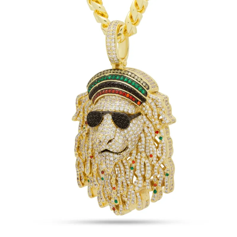 Icy Rasta Lion Necklace sold by King Ice