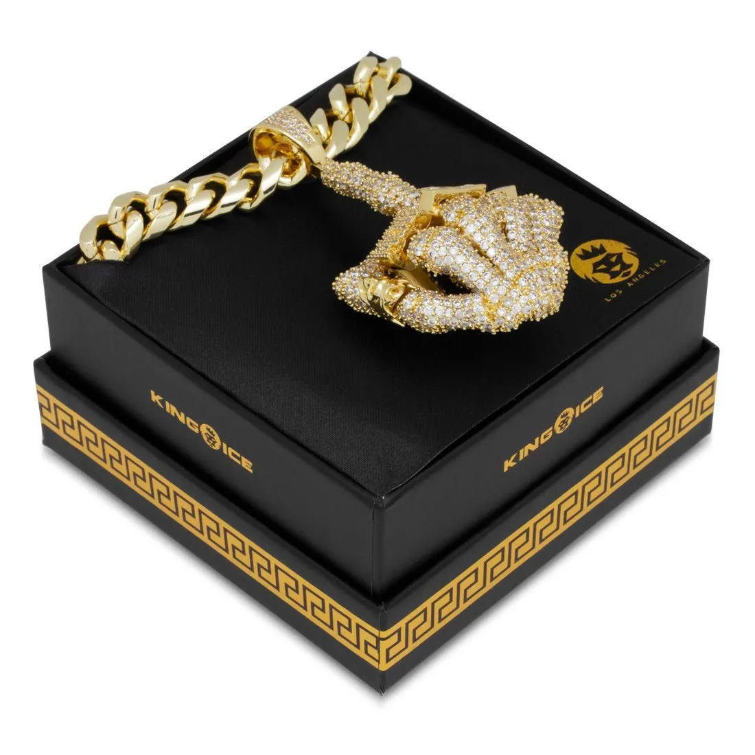 Iced Skeleton Flip Necklace sold by King Ice product image thumbnail 4