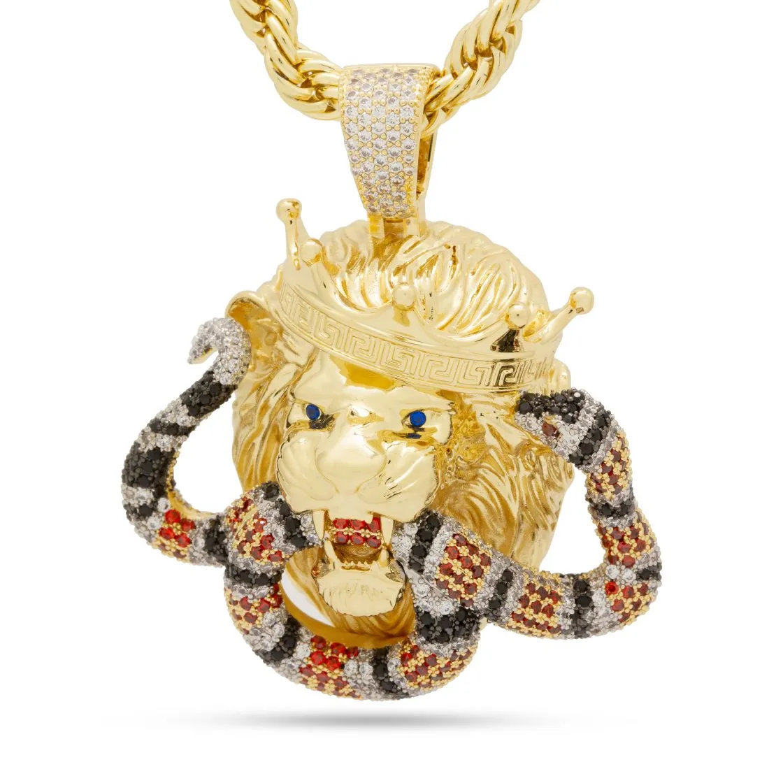 Royal Lion and King Snake Necklace sold by King Ice