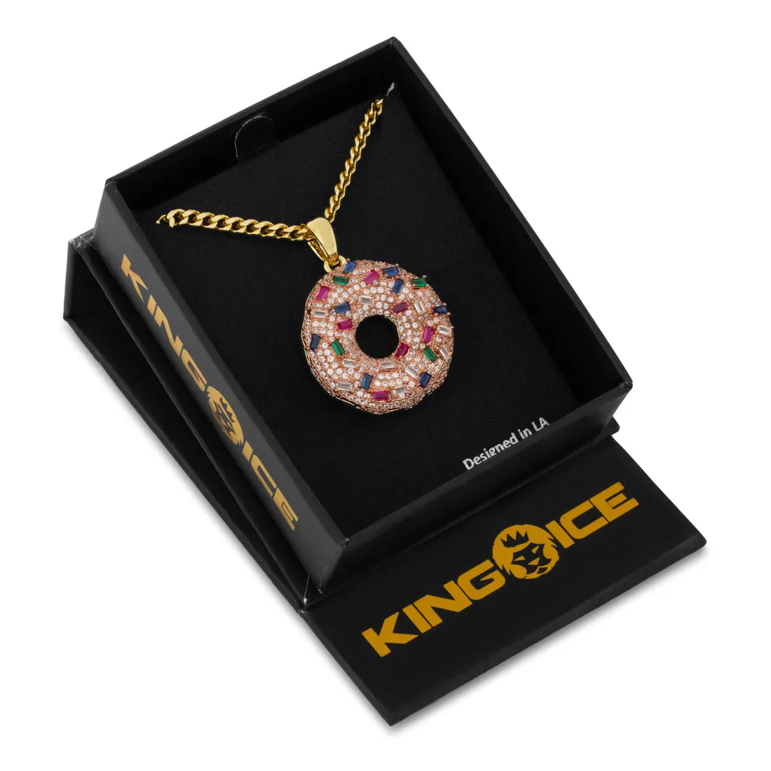 Pink Donut Necklace sold by King Ice product image thumbnail 4