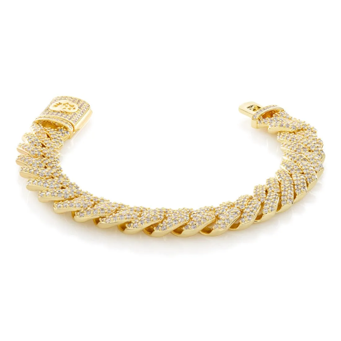 15mm Iced Diamond Cut Miami Cuban Link Bracelet sold by King Ice