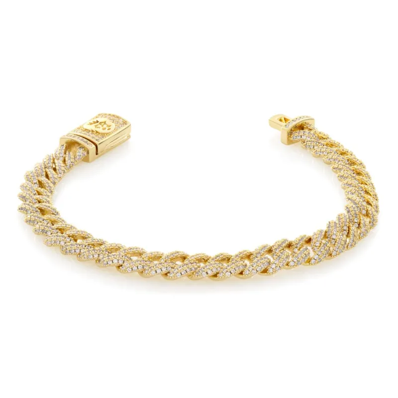 8mm Iced Miami Cuban Link Bracelet made by King Ice