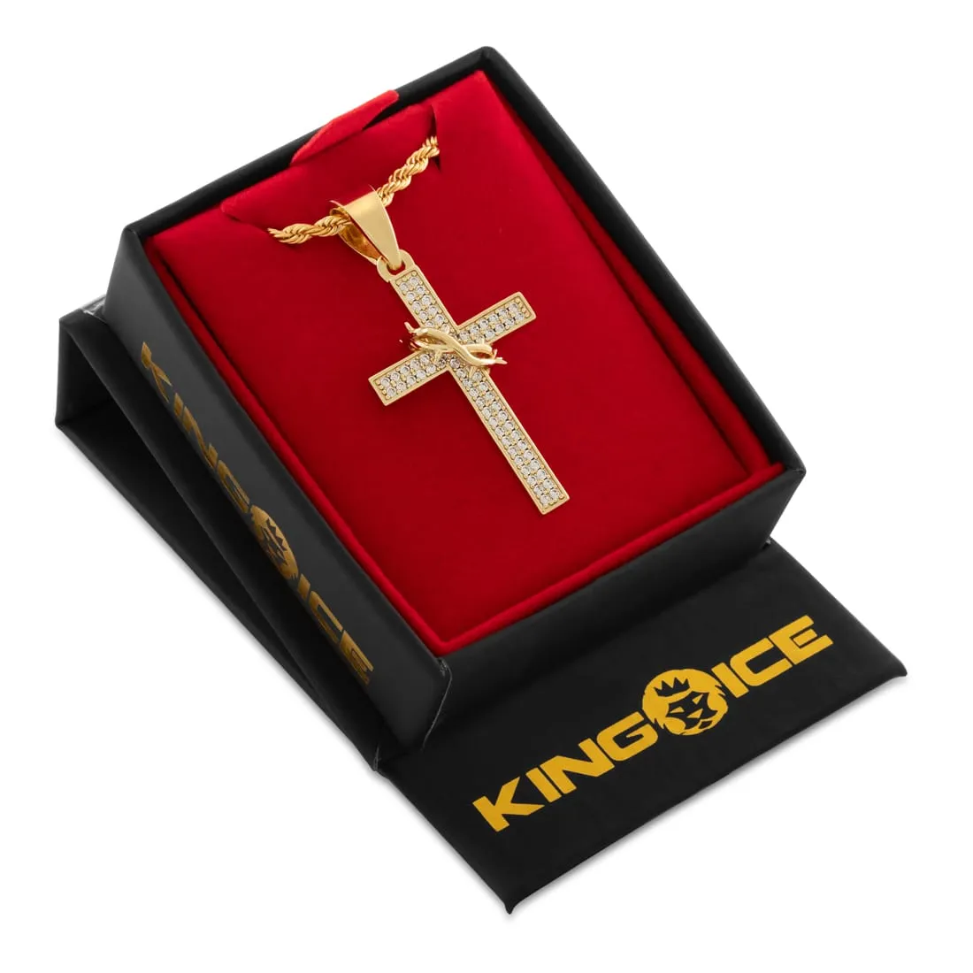 Crown of Thorns Wrapped Cross Necklace sold by King Ice product image thumbnail 4