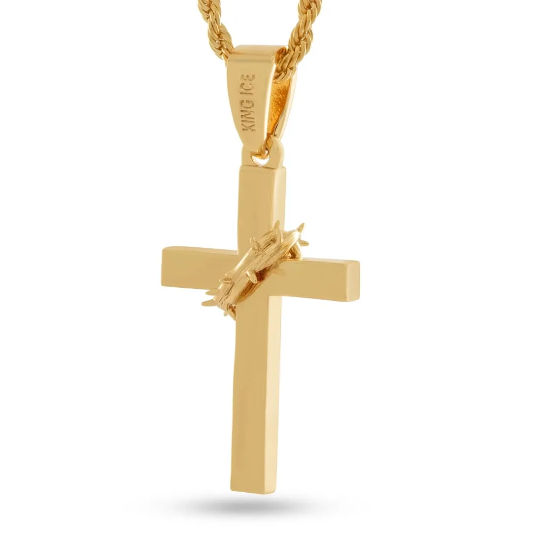 Crown of Thorns Wrapped Cross Necklace sold by King Ice product image thumbnail 2