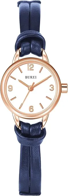 BUREI Women Watches Simple Leather Strap Watch Luxury Quartz Watches Small Thin Ladies Watch Bracelet Band Wristwatch Relogio Feminino (Brown and Black) sold by Burei product image thumbnail 3