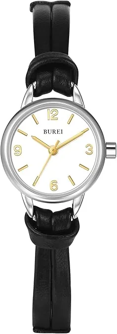 BUREI Women Watches Simple Leather Strap Watch Luxury Quartz Watches Small Thin Ladies Watch Bracelet Band Wristwatch Relogio Feminino (Brown and Black) sold by Burei product image thumbnail 2