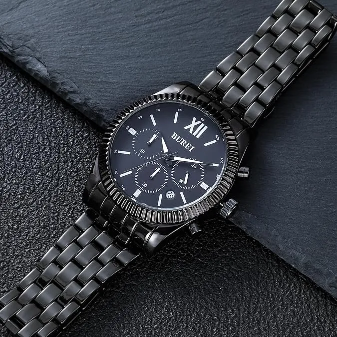 BUREI Men Fashion Dress Watches Analog Stainless Steel Waterproof Wrist Watches for Men sold by Burei product image thumbnail 5