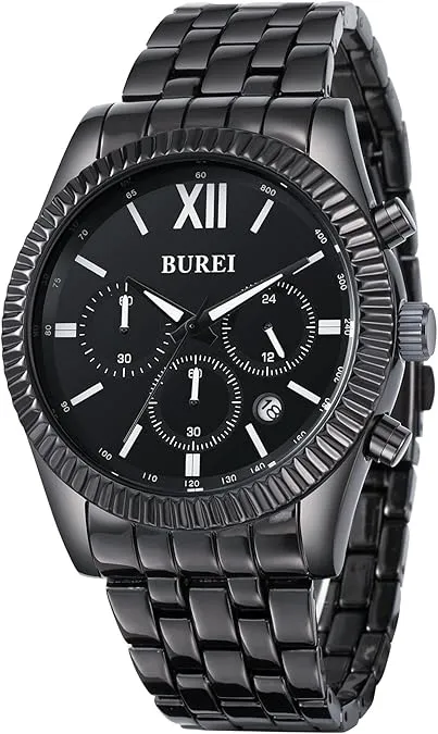 BUREI Men Fashion Dress Watches Analog Stainless Steel Waterproof Wrist Watches for Men sold by Burei product image thumbnail 2