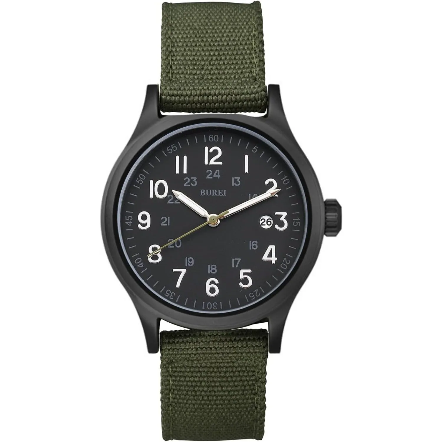 BUREI Men's Watch, Military Watch, Analog Luminous Pointer Quartz Waterproof Men Watch sold by Burei
