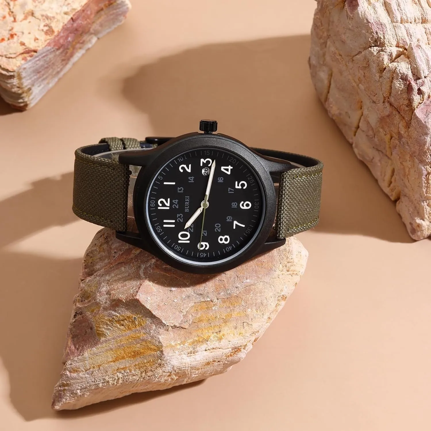 BUREI Men's Watch, Military Watch, Analog Luminous Pointer Quartz Waterproof Men Watch sold by Burei product image thumbnail 2