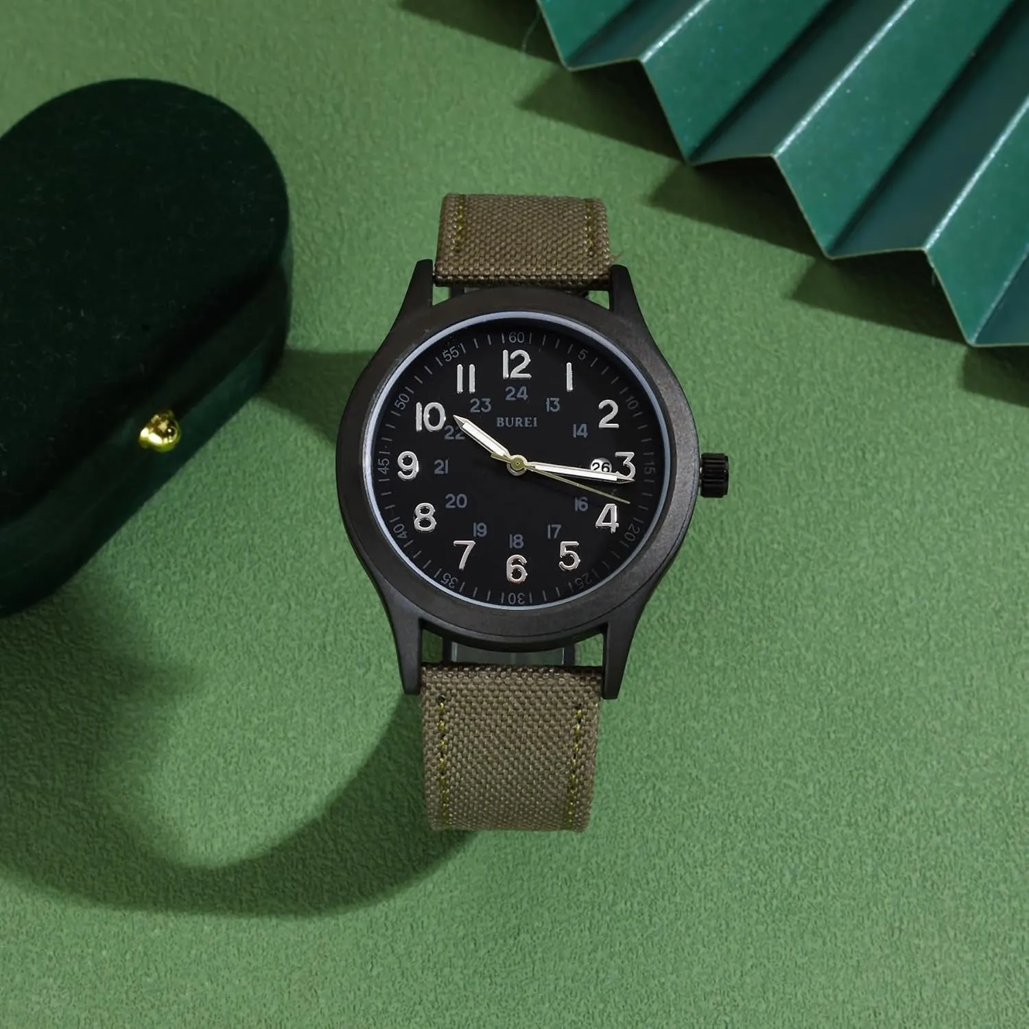 BUREI Men's Watch, Military Watch, Analog Luminous Pointer Quartz Waterproof Men Watch sold by Burei product image thumbnail 3