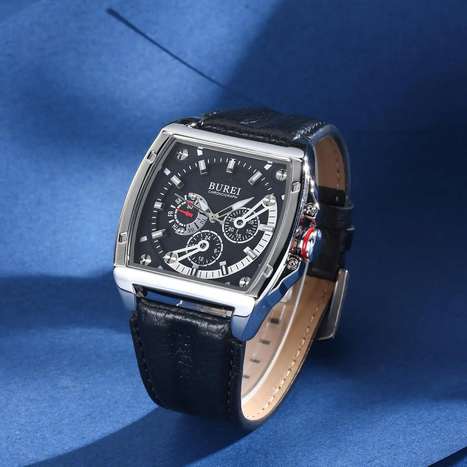 BUREI Men Wrist Watches Fashion Analog Leather Quartz Waterproof Watches for Men sold by Burei product image thumbnail 5