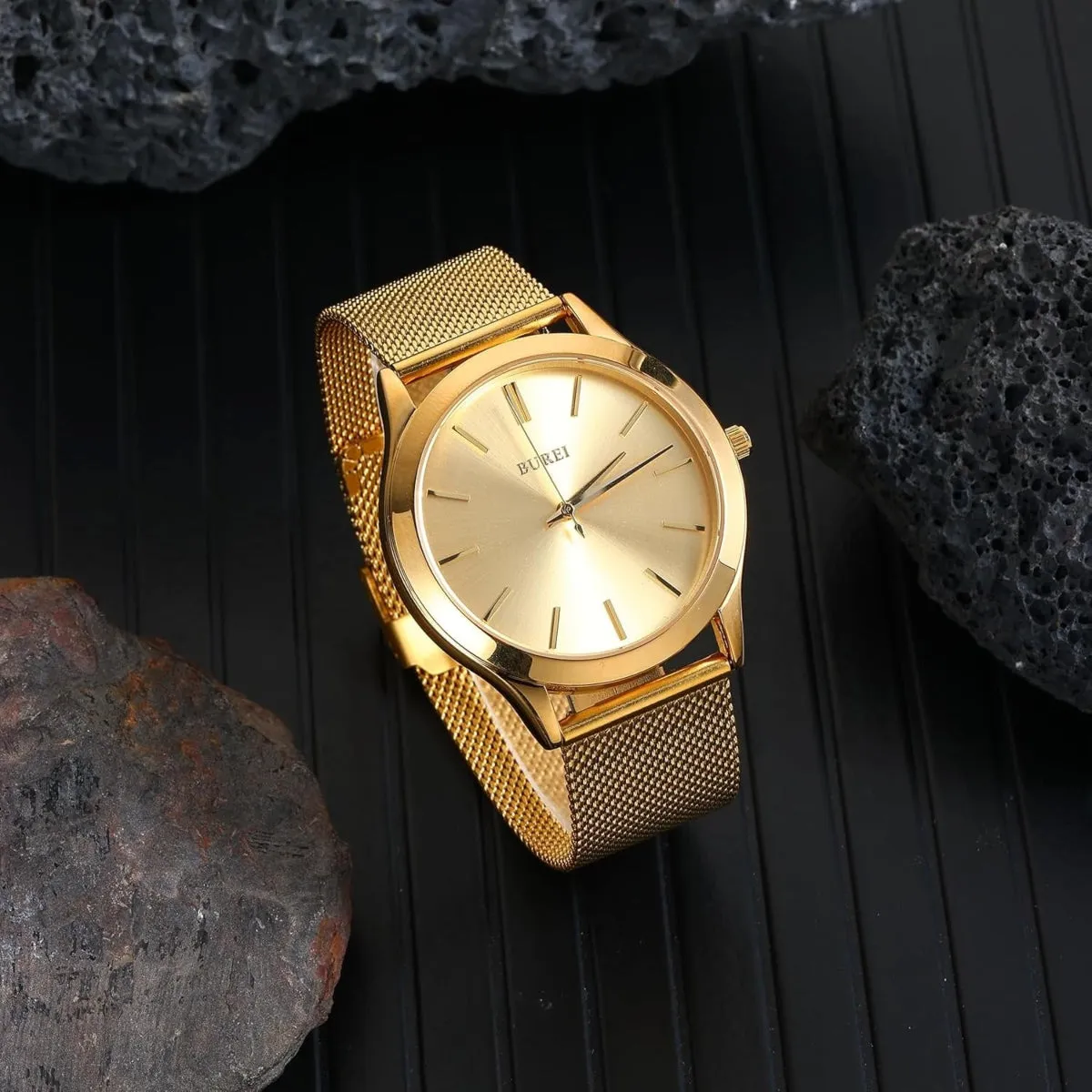 BUREI Men Watches Fashion Business Analog Stainless Steel Quartz Waterproof Watches for Men,Gifts for Men sold by Burei product image thumbnail 3