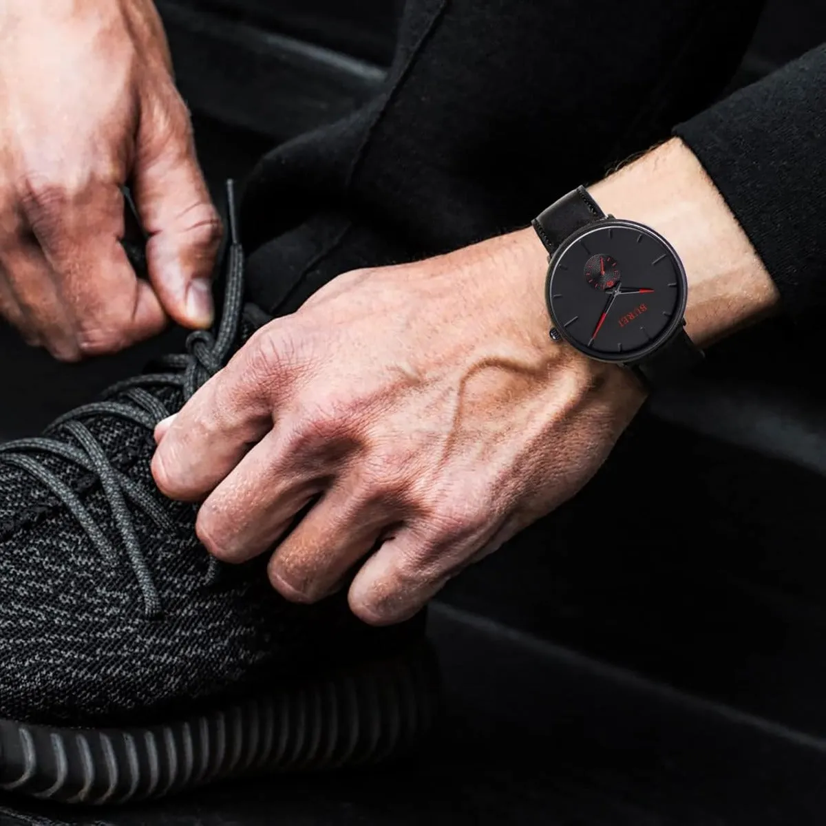 BUREI Men's Quartz Watch Black Minimalist Analog Ultra Thin Waist Watch Simple Style Stainless Steel Mesh Band sold by Burei product image thumbnail 3