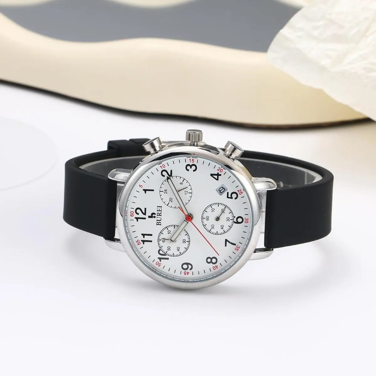 BUREI Womens Nurse Watches, Easy to Read Precision Watches for Medical Professionals, Silicone Comfort,Waterproof, Night Light, Stopwatch Multifunctional Time Clocks sold by Burei product image thumbnail 2