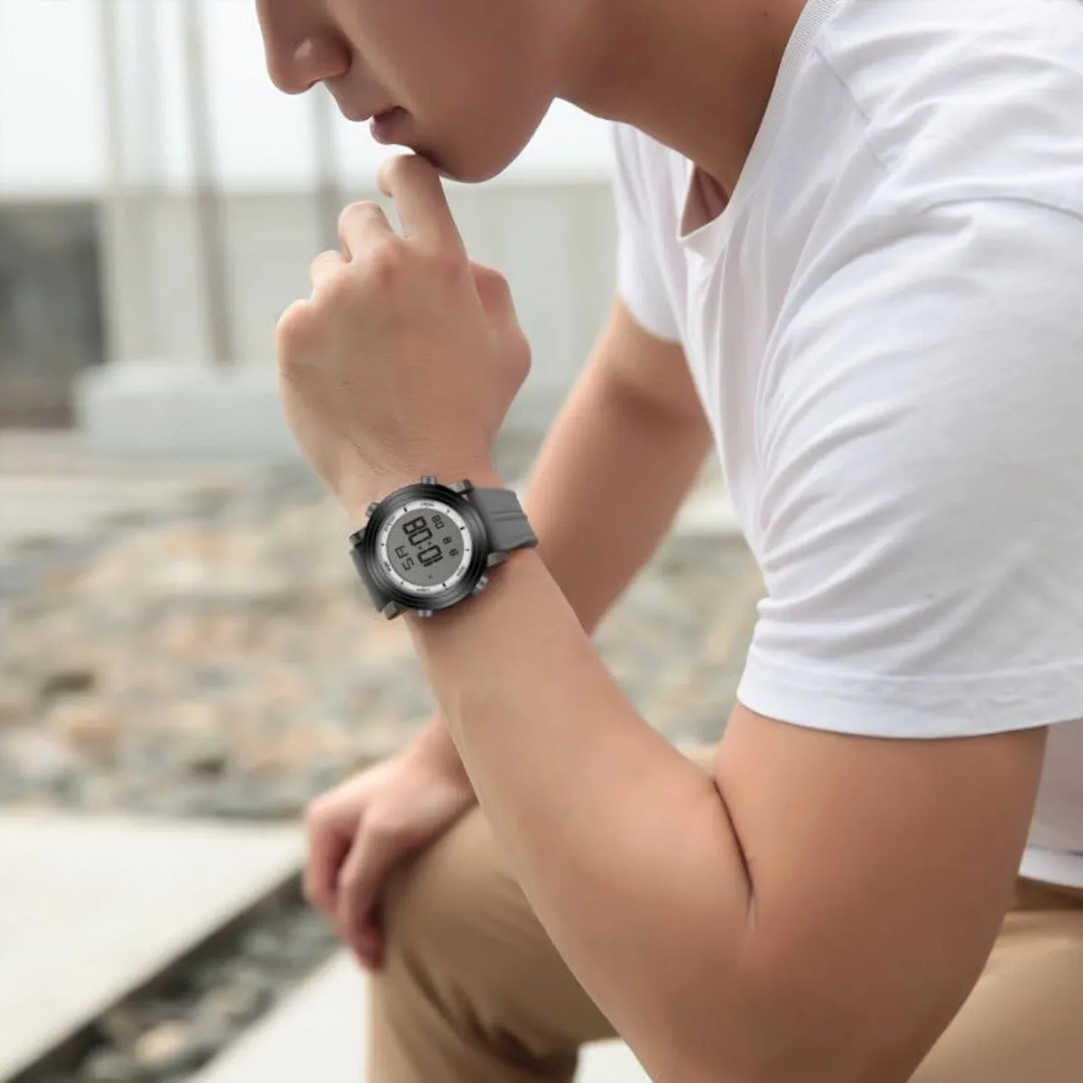 BUREI Digital Herren Uhren Sport Outdoor Armbanduhr Silikon Herren mit Wecker/Kalender/Stoppuhr/LED-Hintergrundbeleuchtung sold by Burei product image thumbnail 4