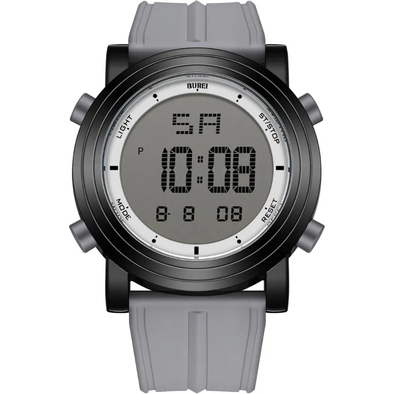 BUREI Digital Herren Uhren Sport Outdoor Armbanduhr Silikon Herren mit Wecker/Kalender/Stoppuhr/LED-Hintergrundbeleuchtung sold by Burei