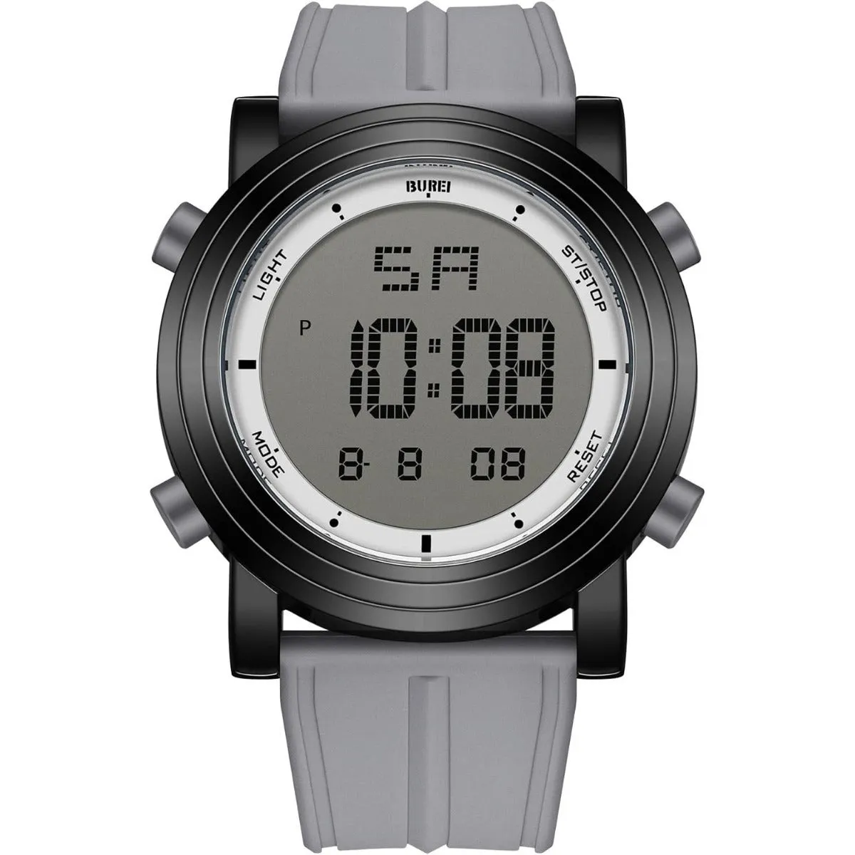 BUREI Digital Herren Uhren Sport Outdoor Armbanduhr Silikon Herren mit Wecker/Kalender/Stoppuhr/LED-Hintergrundbeleuchtung sold by Burei