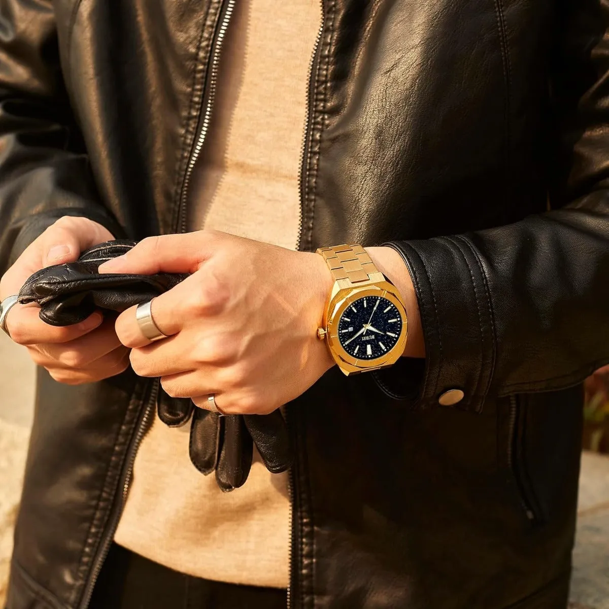 BUREI Fashion Quartz Watch for Men Watch Analog Date Watch with Stainless Steel Band Waterproof Classic Watches for Men sold by Burei product image thumbnail 5