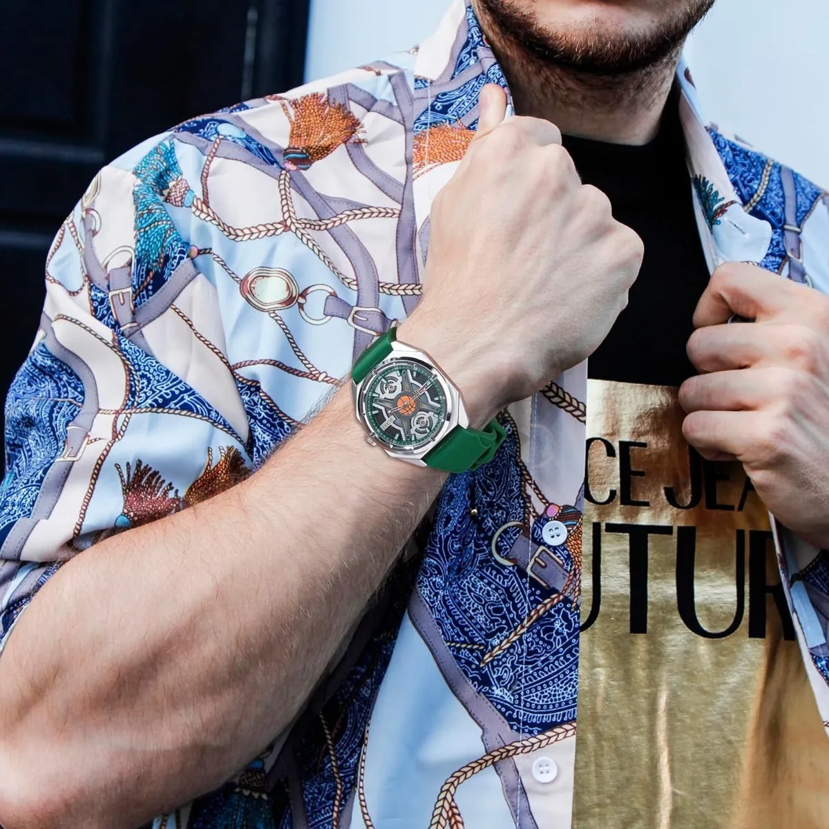 BUREI Men Wrist Watches Fashion Analog Waterproof Rubber Strap Watches for Men sold by Burei product image thumbnail 5