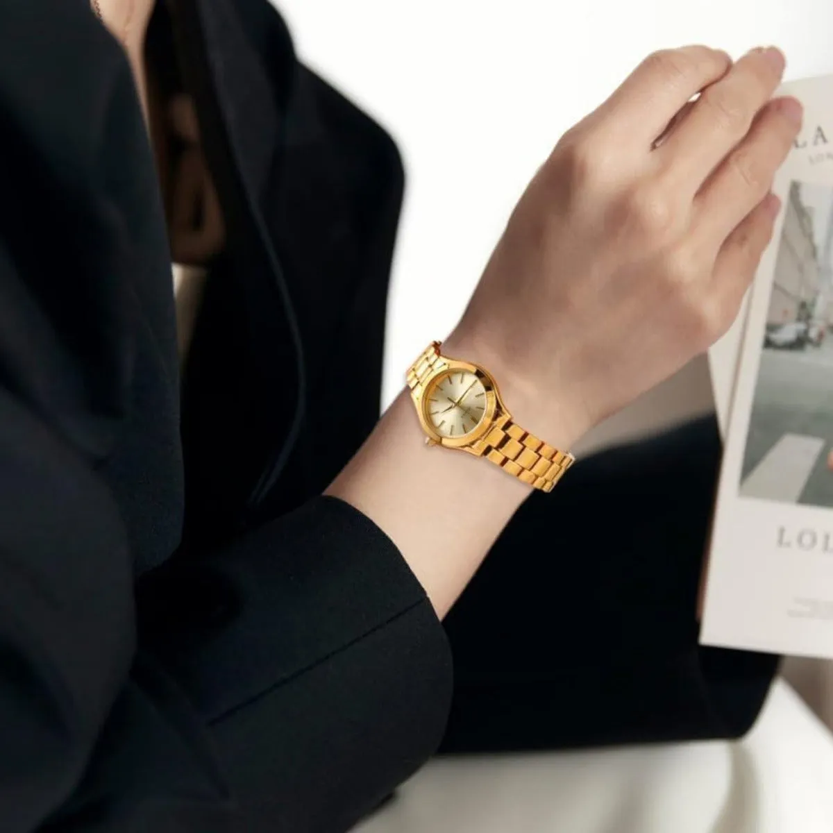 BUREI Ladies Fashion Watch Slim Minimalist Business Women's Watches Stainless Steel Bracelet Watch for Women Waterproof Quartz Women's Watch sold by Burei product image thumbnail 5