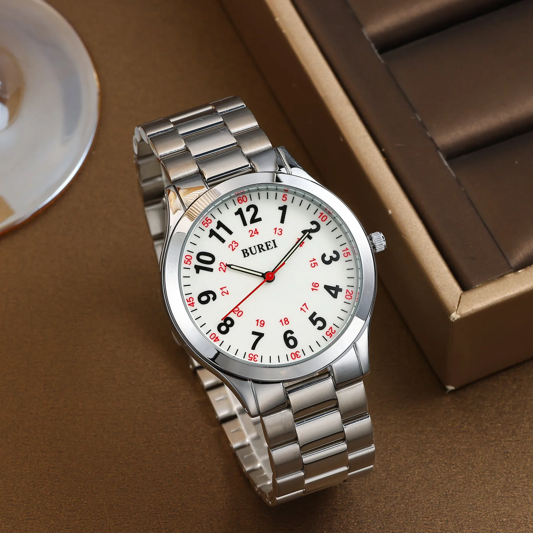 BUREI Men Watches Fashion Analog Stainless Steel Quartz Waterproof Watches for Men sold by Burei product image thumbnail 3