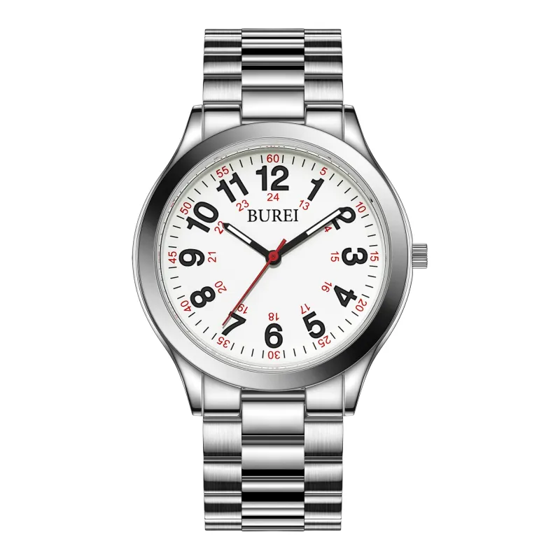 BUREI Men Watches Fashion Analog Stainless Steel Quartz Waterproof Watches for Men sold by Burei