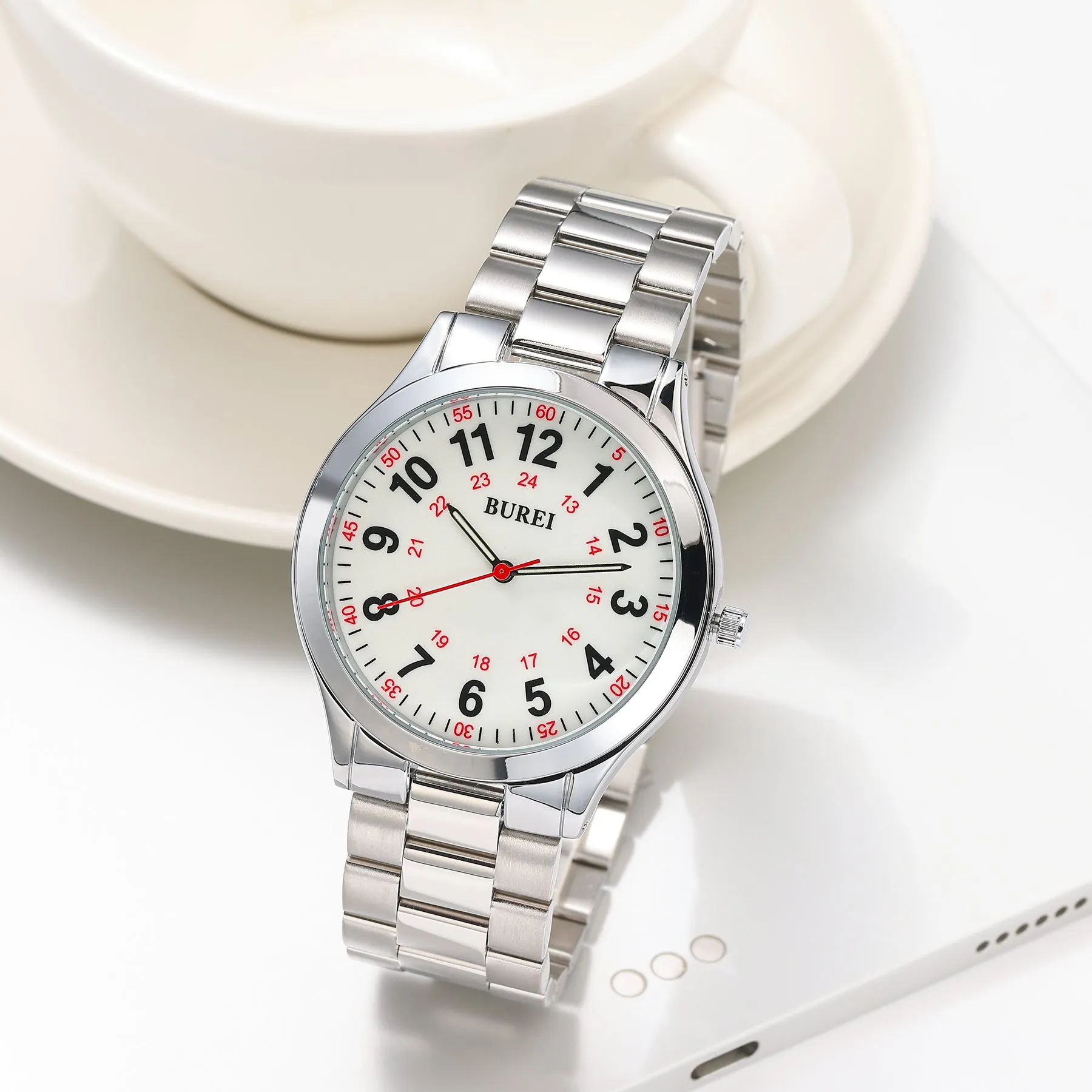 BUREI Men Watches Fashion Analog Stainless Steel Quartz Waterproof Watches for Men sold by Burei product image thumbnail 2