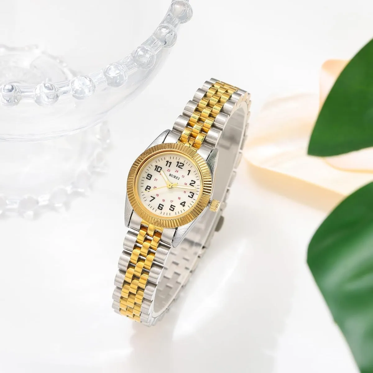 BUREI Women's Wrist Watch Easy Read Dial, 24 Hour with Second Hand,Nurse Watch for Women with Stainless Steel Band. sold by Burei product image thumbnail 3