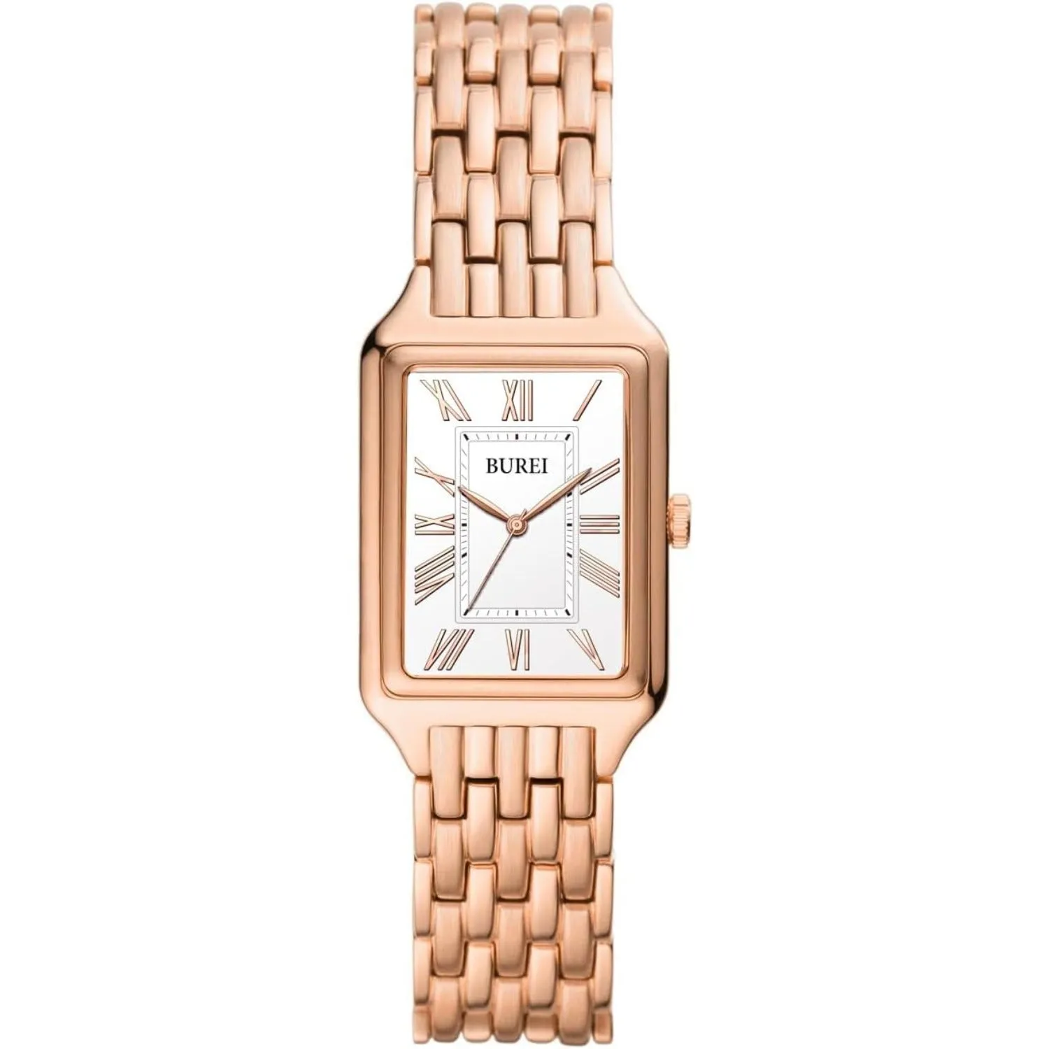 BUREI Women's Fashion Luxury Stainless Steel Watch Simple Quartz Waterproof Ladies Watch Three Hands Relogio Feminino (Gold and Rose Gold) sold by Burei