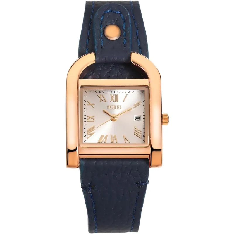 BUREI Women's Watch Classic Leather Strap Square Quartz Ladies Watch,Simple Waterproof with Calendar Design, Gift for Women sold by Burei