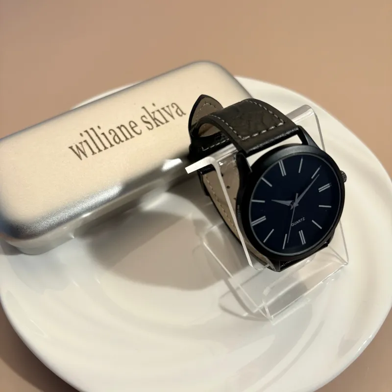 williane skiva Men's Fashion Minimalist Wrist Watch Analog Black leather strap sold by Burei