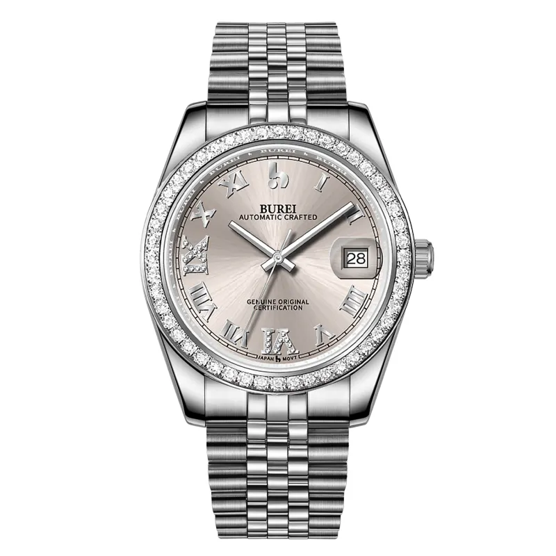 BUREI Luxury Automatic Watch 36mm, Fashion Waterproof Mechanical Watch, Adjustable Stainless Steel Two Tone Strap, Gift for Men sold by Burei