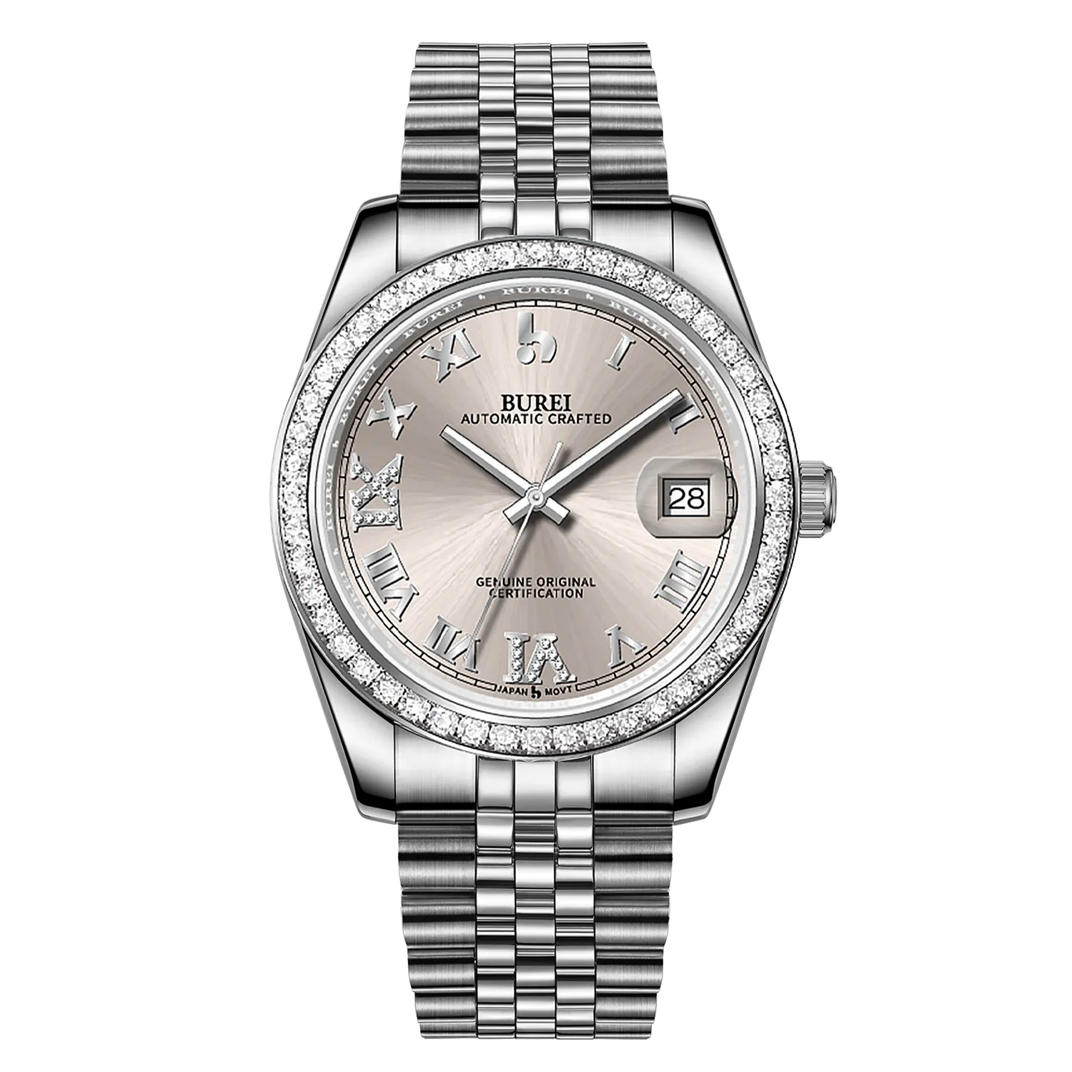 BUREI Luxury Automatic Watch 36mm, Fashion Waterproof Mechanical Watch, Adjustable Stainless Steel Two Tone Strap sold by Burei